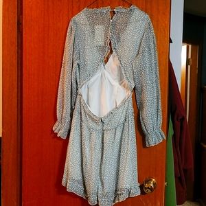 Sucrefas women's LG olive green print dress‎